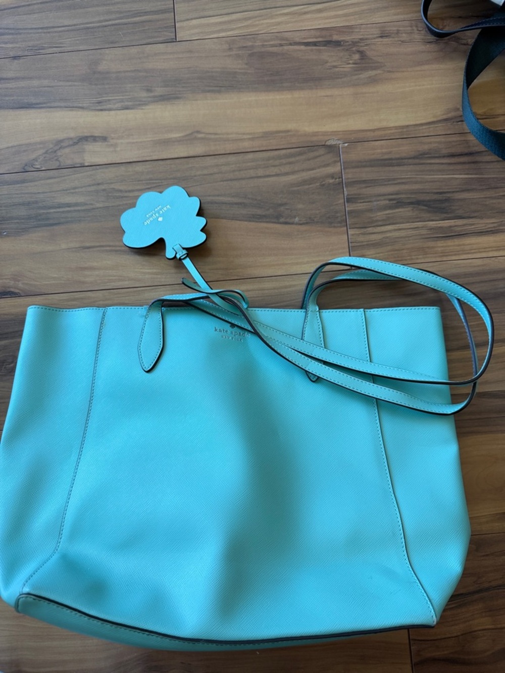 kate spade Turquoise Pebbled Leather Tote Bag